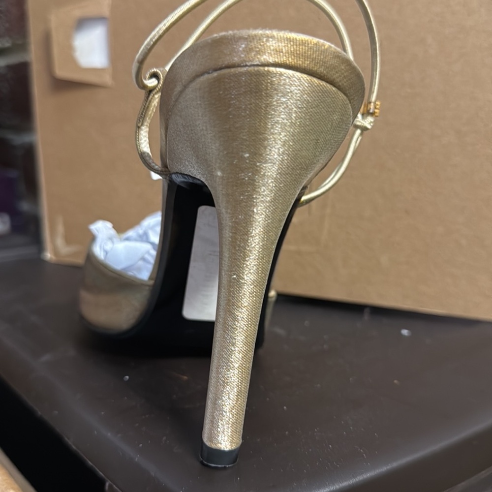 Stuart Weitzman Gold Slingback Pumps